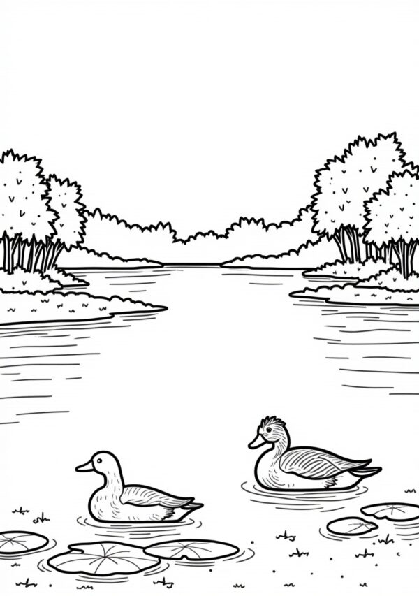 Nature Ducks Coloring Book Digital Download - 26 Pages - Image 3