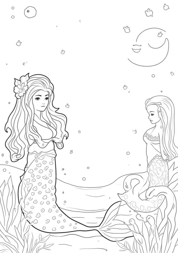 Mermaid Delight: Intricate Coloring Book for Relaxation - 26 Pages - Image 2