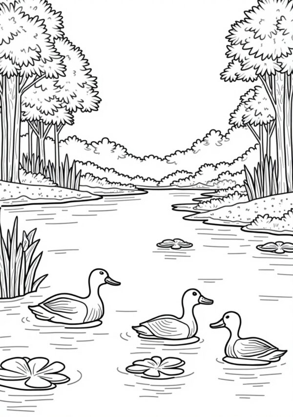 Nature Ducks Coloring Book Digital Download - 26 Pages - Image 4