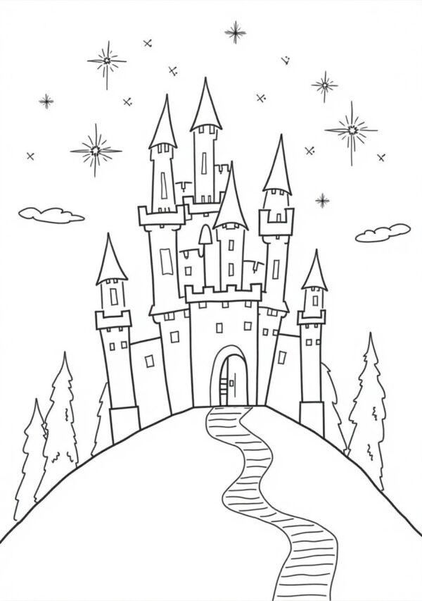 Magical Castle Coloring Book - Digital Download - 25 Pages - Image 4