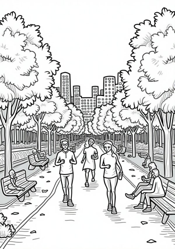 Urban Calm: Nature-Inspired Coloring Book - 26 Pages - Image 2