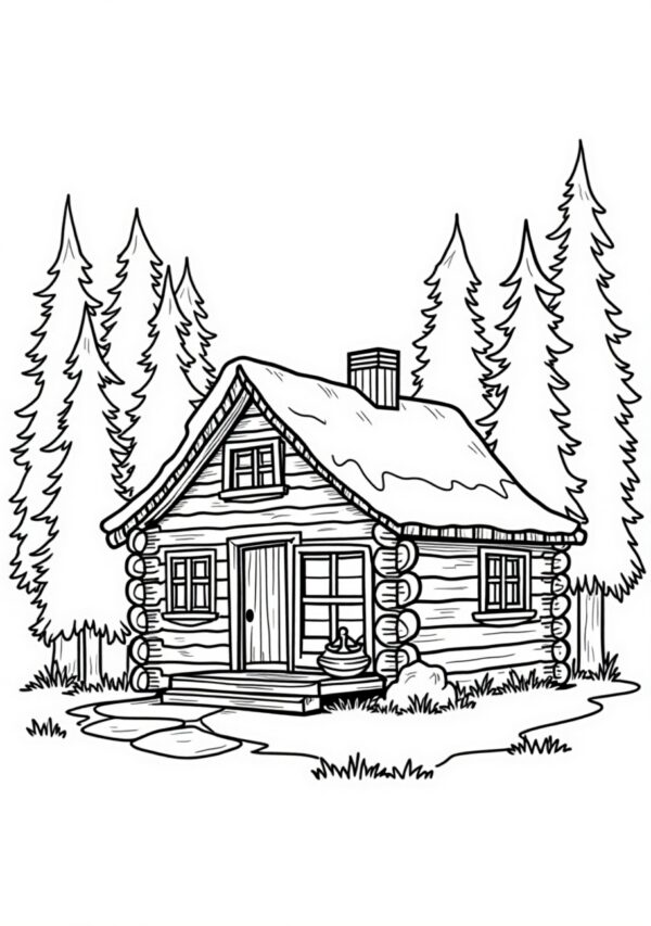 Botanical Cabins Digital Coloring Book - 26 Pages - Image 4