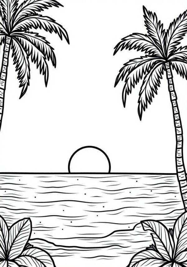 Serene Beach Scenes Coloring Book - Digital Download - 25 Pages - Image 3