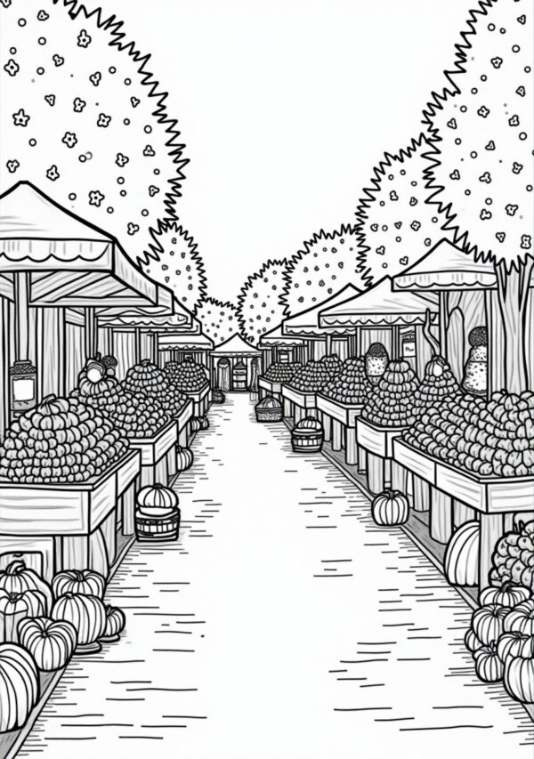 Market Magic Coloring Book: Nature and Creativity - 26 Pages - Image 4