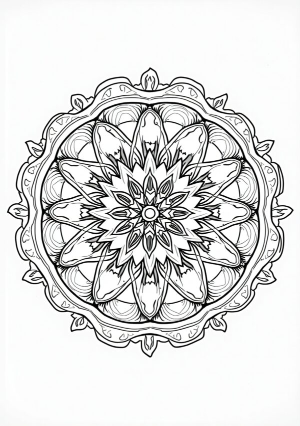 Digital Botanical Mandalas Coloring Book - 26 Pages - Image 4