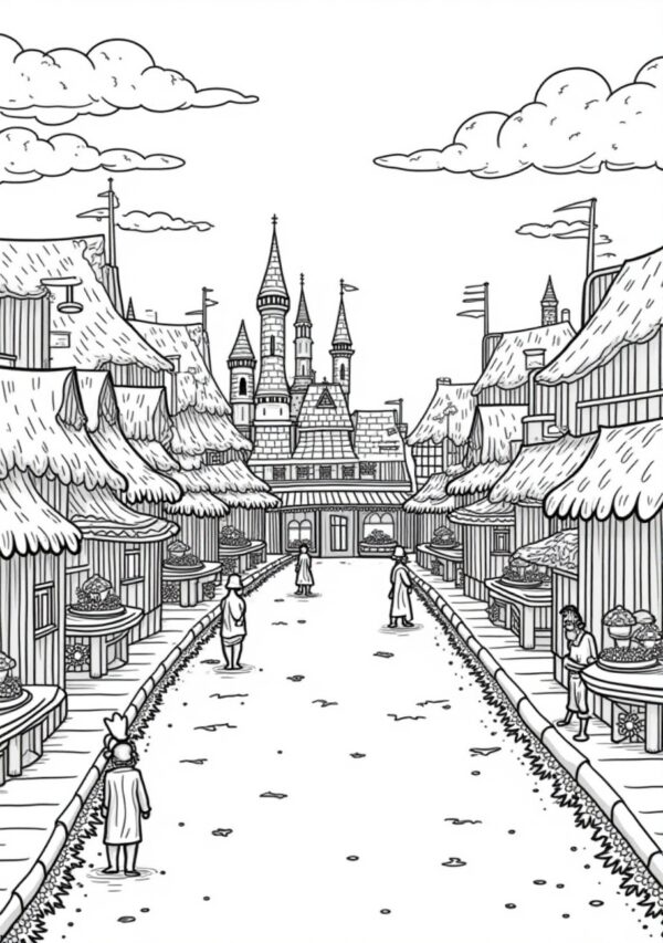 Intricate Festival Scenes Coloring Book - Digital Download - 25 Pages - Image 4