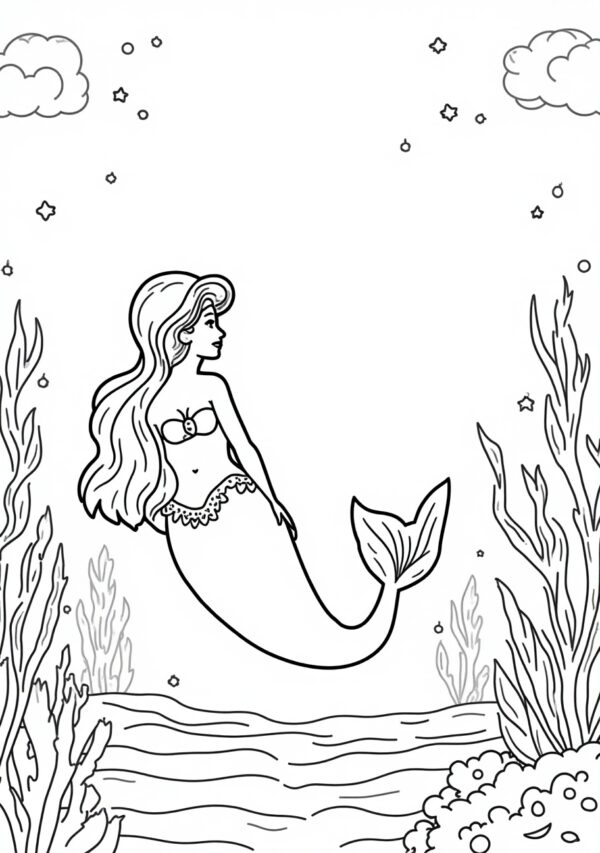 Mermaid Delight: Intricate Coloring Book for Relaxation - 26 Pages - Image 3