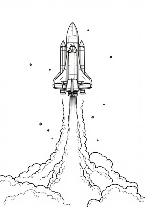 Stunning Space Shuttle Coloring Book for Relaxation - 25 Pages - Image 4