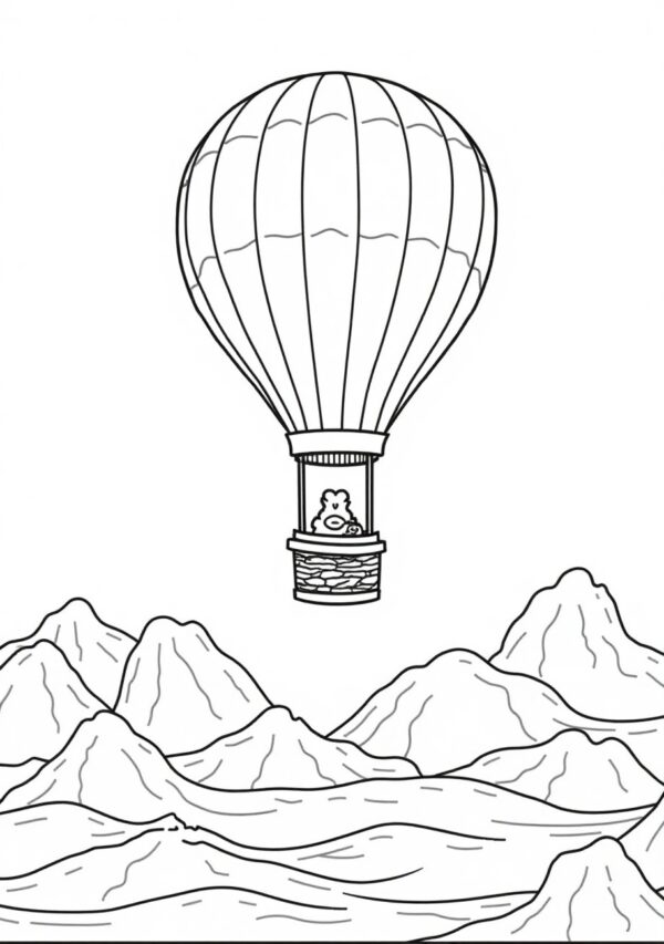 Tranquil Hot Air Balloon Coloring Book Digital Download - 26 Pages - Image 4