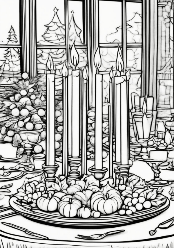 Intricate Christmas Candle Designs Coloring Book - 11 Pages