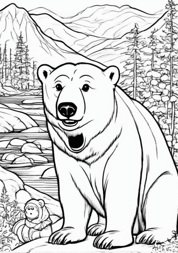 Christmas Polar Bear Coloring Pages - Digital Download - 11 Pages