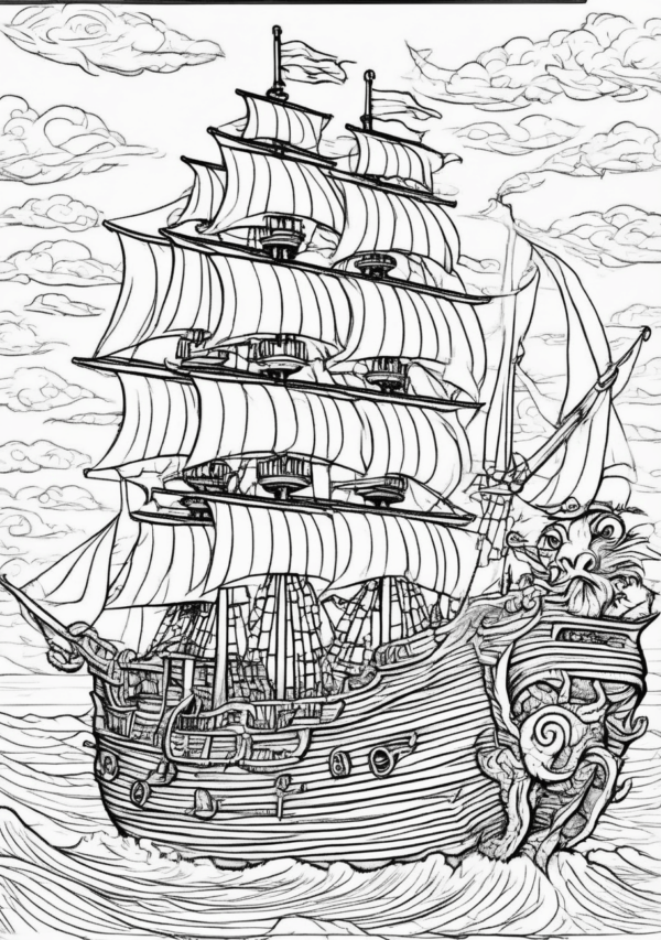 Intricate Christmas Ship Coloring Pages - 11 Pages