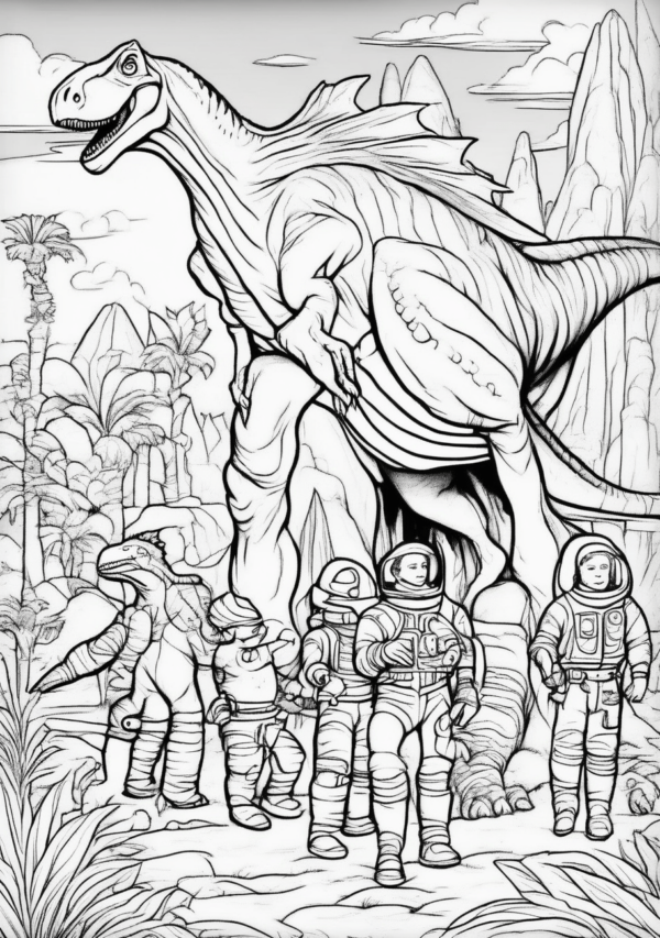 Christmas Dinosaur Adventures Coloring Book - 11 Pages