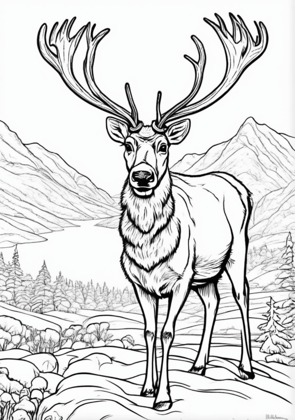 Christmas Reindeer Coloring Book - Digital Download - 11 Pages