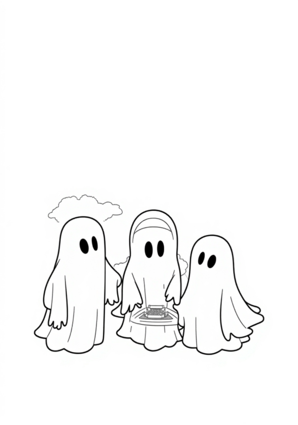 Halloween Ghosts Coloring Book Digital - 11 Pages