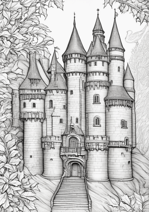 Intricate Christmas Castle Coloring Book Download - 11 Pages