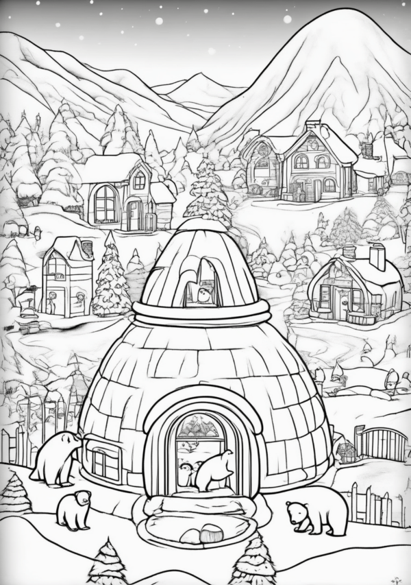 Christmas Wonderland Coloring Book - 11 Pages - Image 2