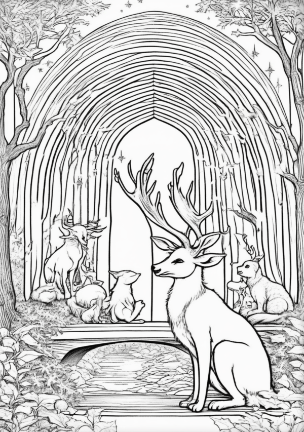 Christmas Magic Coloring Book: Nature and Fantasy Scenes - 11 Pages