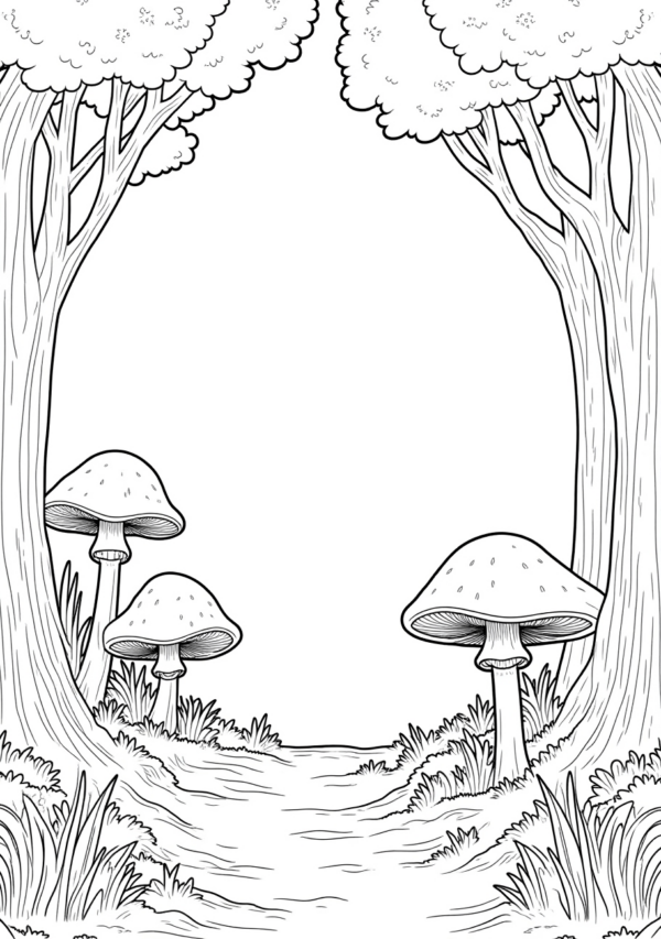 Halloween Mushroom Coloring Book - Digital Download - 11 Pages