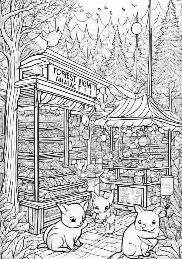 Christmas Market Escape: A Coloring Experience - 11 Pages