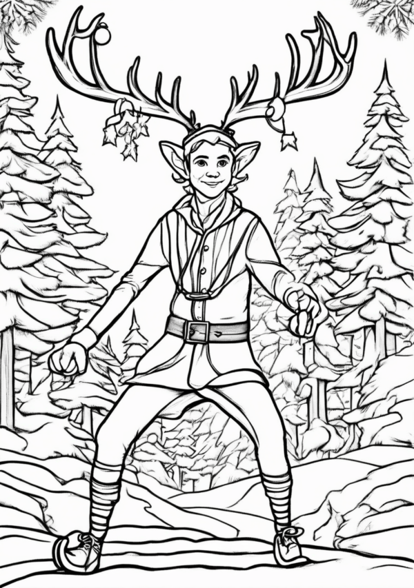 Christmas Reindeer Coloring Book for Instant Download - 11 Pages - Image 2