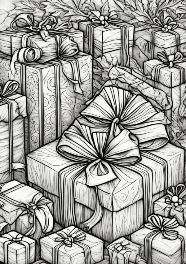 Christmas Gift Box Coloring Pages - 11 Pages