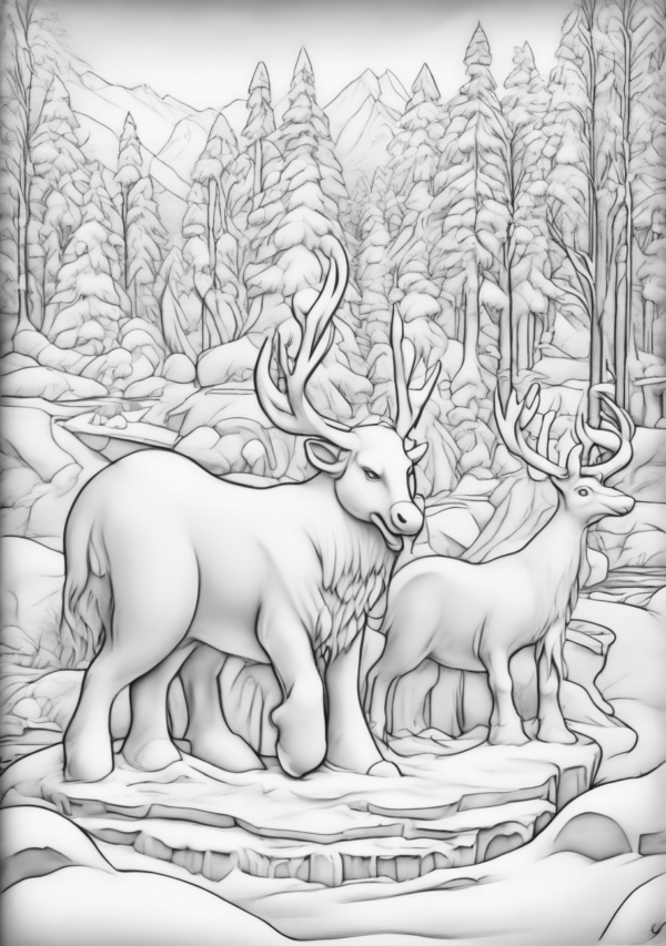 Christmas Coloring Book: Festive Nature Scenes - 11 Pages