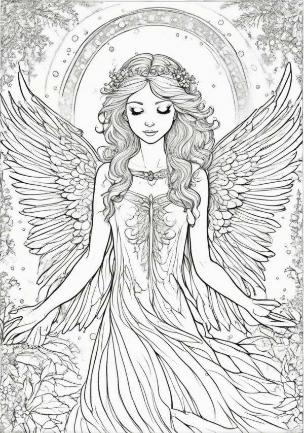 Christmas Angel Coloring Book - Digital Download - 11 Pages