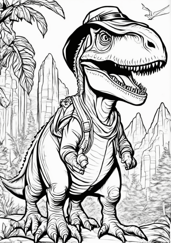 Christmas Dinosaur Coloring Book with Beautiful Designs - 11 Pages