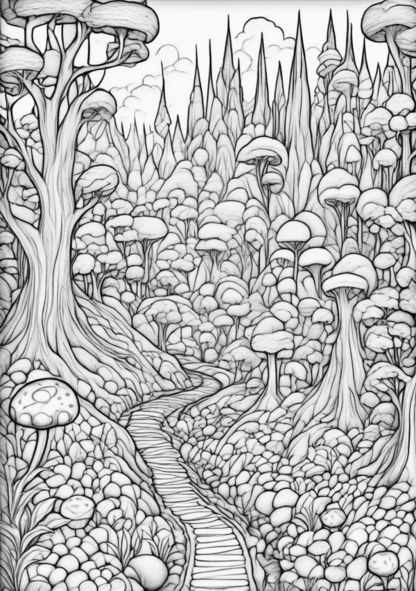 Mystical Forest Christmas Coloring Book - 11 Pages