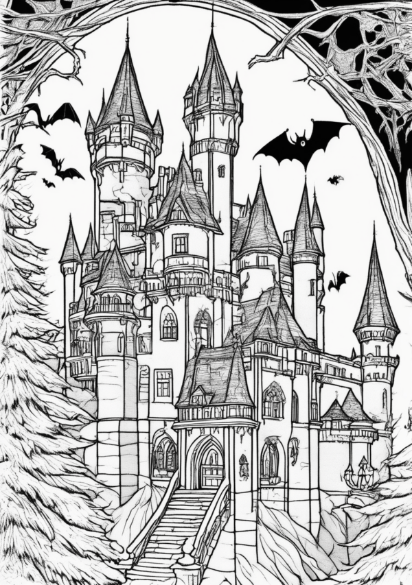 Christmas Castle Coloring Book - Relaxing Designs - 11 Pages