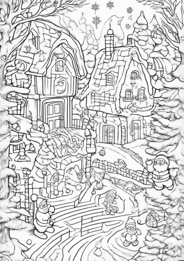 Enchanting Christmas Coloring Book - Digital Download - 11 Pages