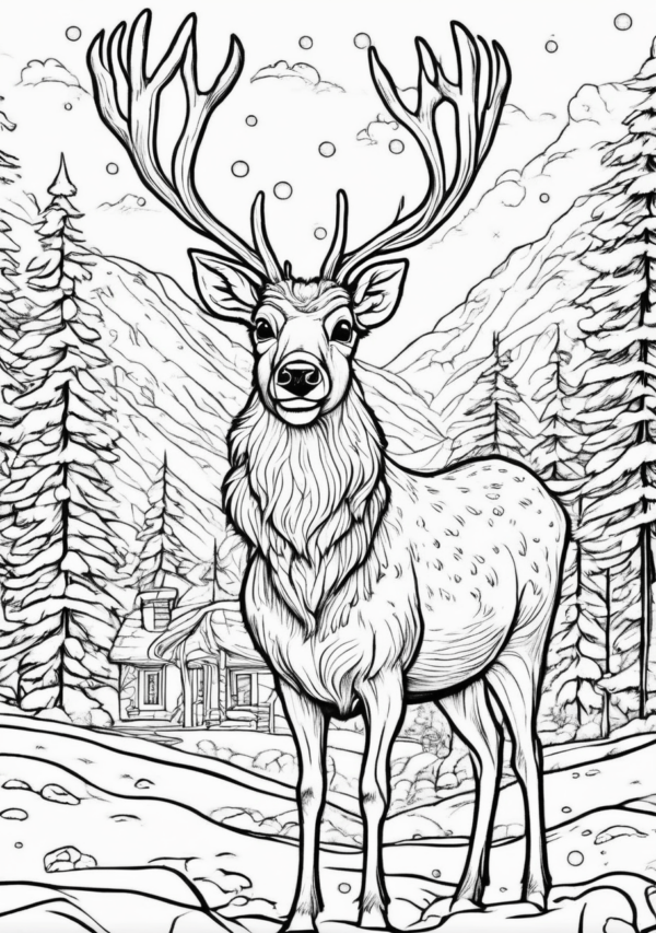 Enchanting Reindeer Christmas Coloring Pages - 11 Pages