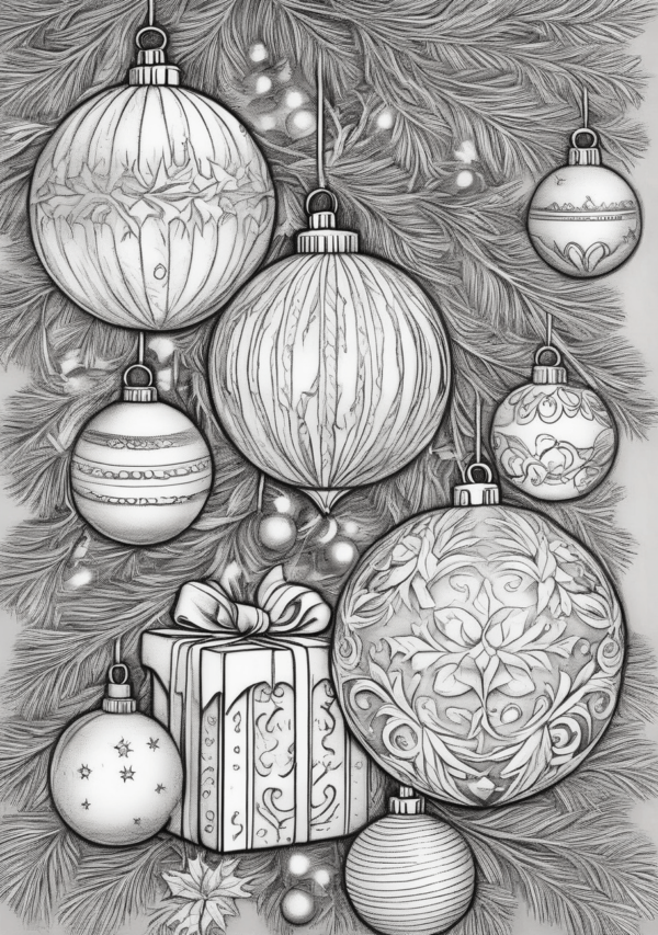 Christmas Coloring Book: Elegant Holiday Designs - 11 Pages