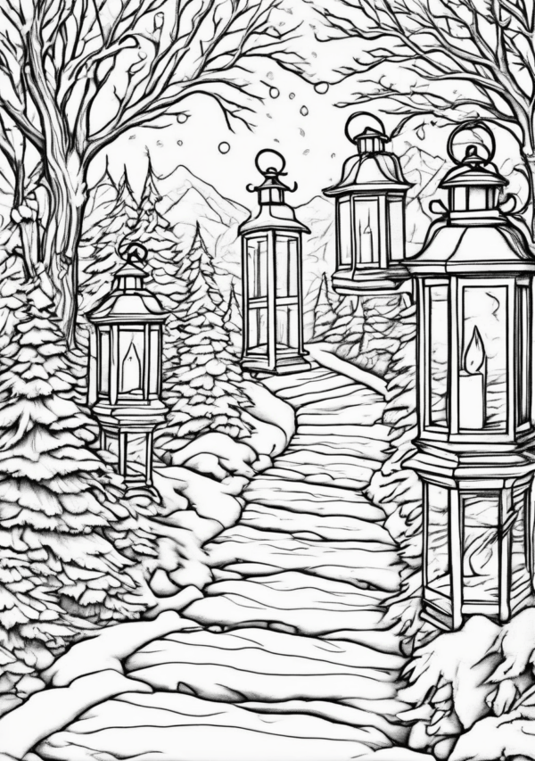 Enchanting Christmas Coloring Book Digital Download - 11 Pages