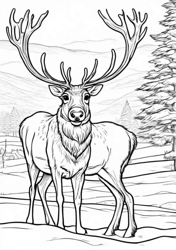 Christmas Reindeer Coloring Book - Digital Download - 11 Pages - Image 2