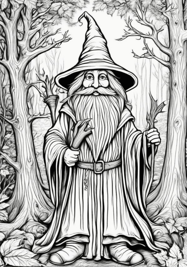 Christmas Wizard Coloring Book for Relaxation - 11 Pages - Image 2