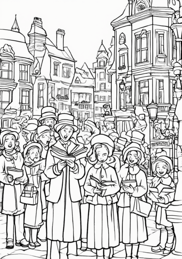 Intricate Christmas Scenes Coloring Book - 11 Pages