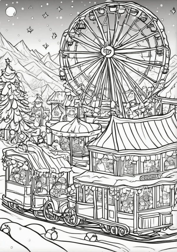 Christmas Magic Coloring Book Digital Download - 11 Pages