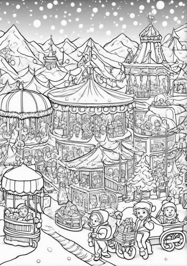 Christmas Magic Coloring Book Digital Download - 11 Pages - Image 2