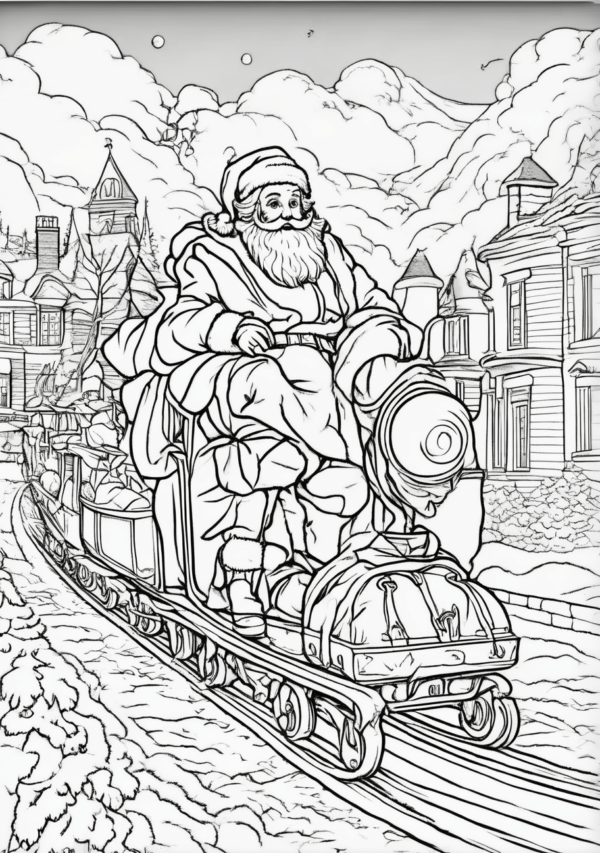 Christmas Coloring Book with Santa Scenes - 11 Pages - Image 3