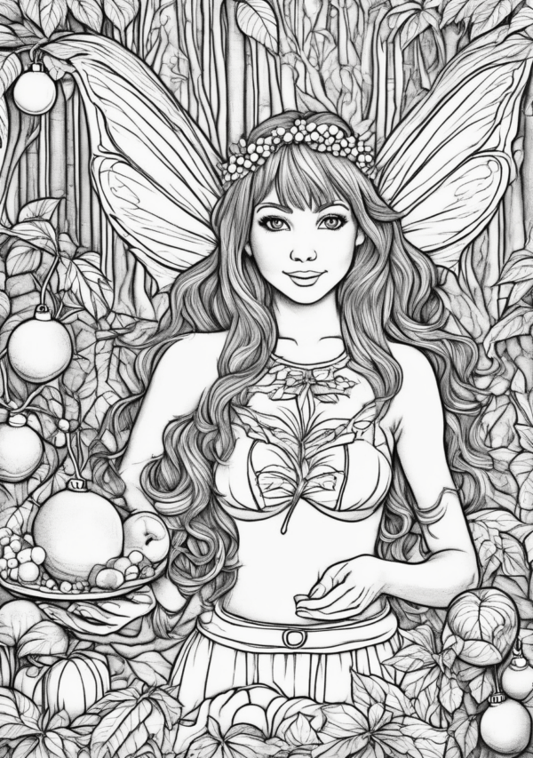 Enchanting Christmas Fairy Garden Coloring Book - 11 Pages