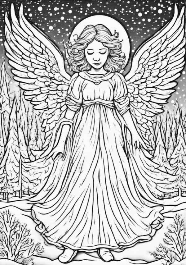 Christmas Angel Coloring Book | Beautiful Designs - 11 Pages