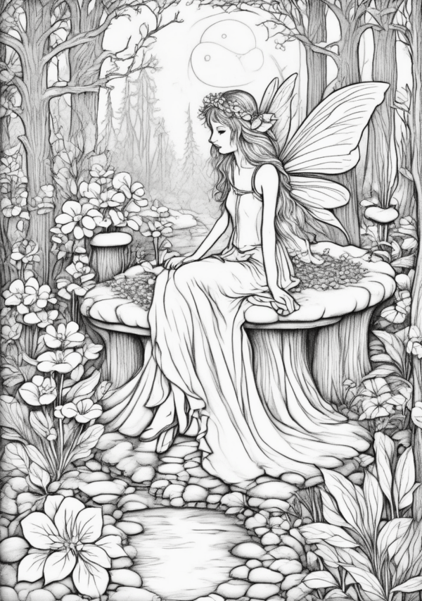 Enchanting Fairy Christmas Coloring Book - 11 Pages