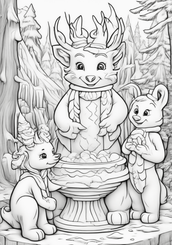 Christmas Coloring Book: Festive Nature Scenes - 11 Pages - Image 3