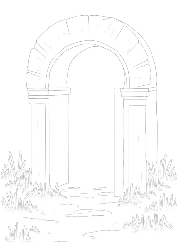 Enchanting Halloween Coloring Book - Garden Arches - 11 Pages