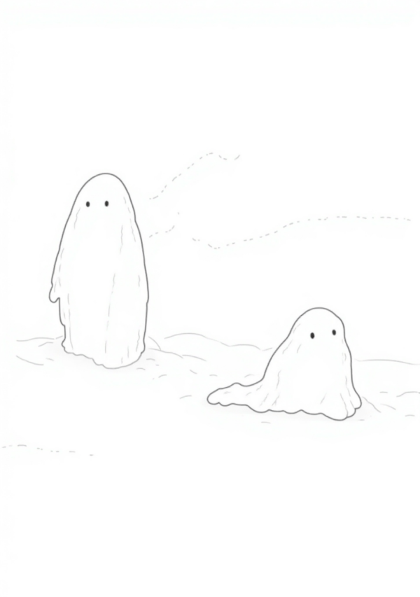 Halloween Ghost Coloring Book Digital Download - 11 Pages - Image 2