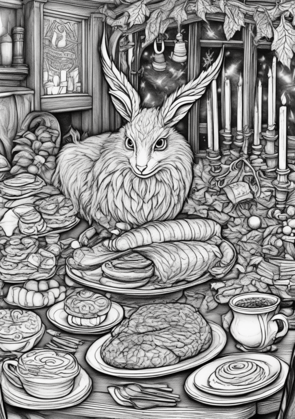 Festive Feast - Christmas Coloring Book Download - 11 Pages