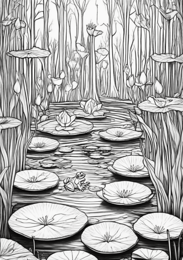 Peaceful Nature Scenes: Christmas Coloring Book - 11 Pages