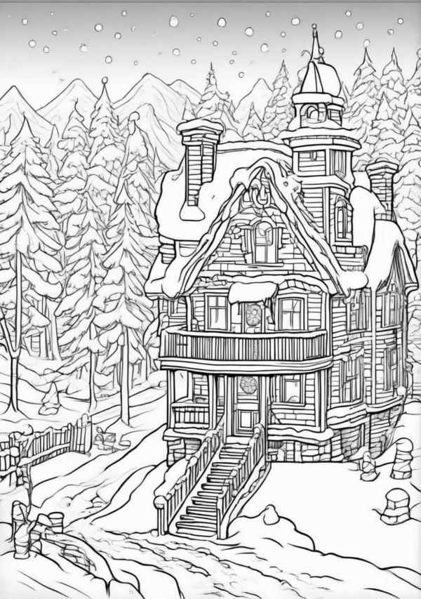 Christmas Wonderland Coloring Book Digital Download - 11 Pages